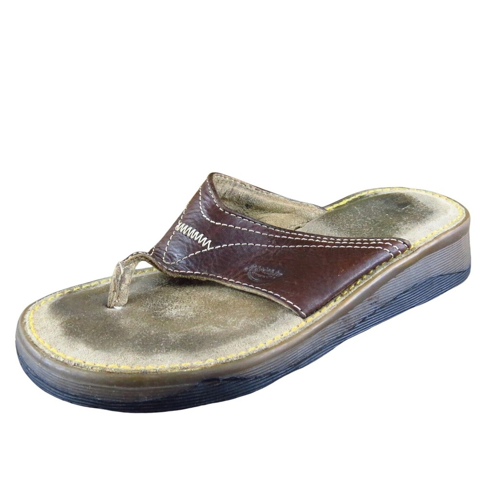 Dr. Martens Women's  Flip Flop Brown Leather Sz 4 Medium ‎ Used 2025
